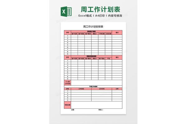 工作安排表