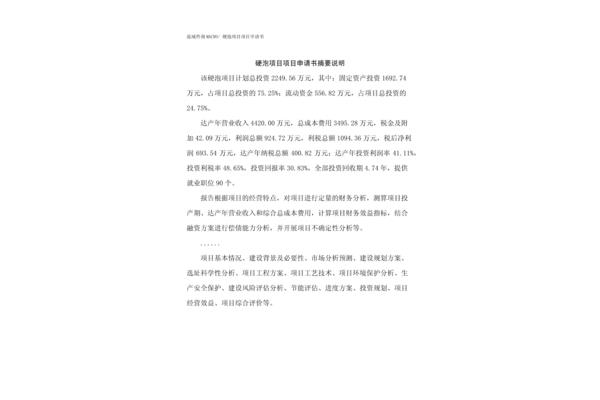 项目摘要怎么写