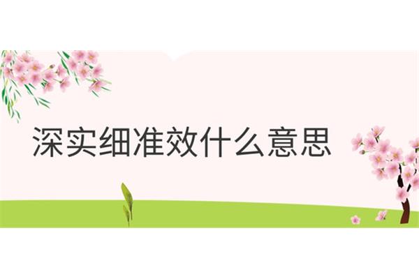 深实细准效