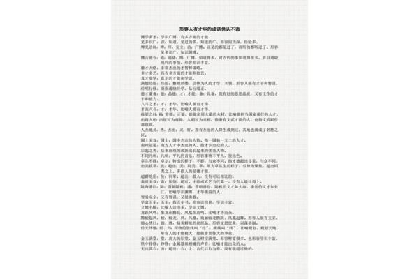 形容才华的成语