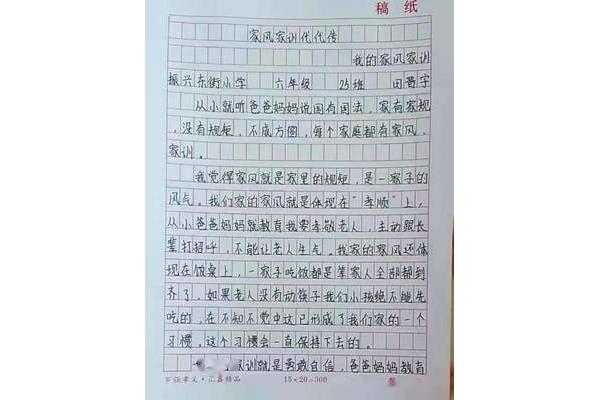家风的作文