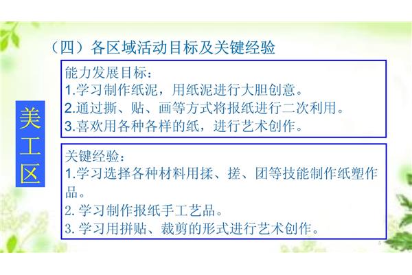 大班区域活动目标