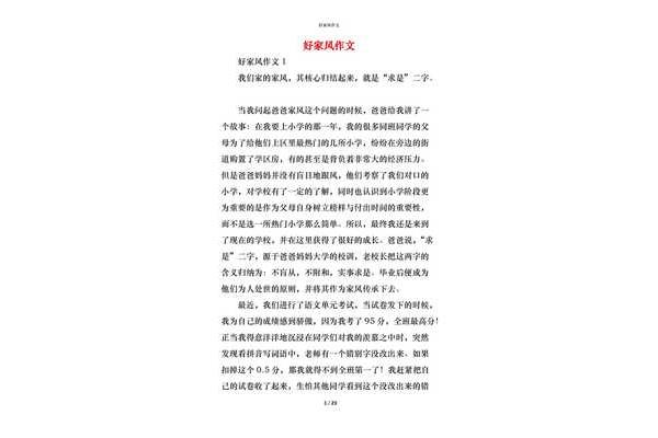 家风的作文