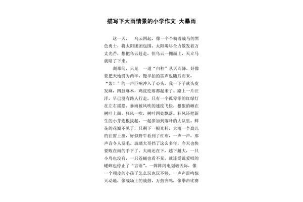 暴雨的作文