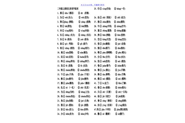 二年级上册近义词
