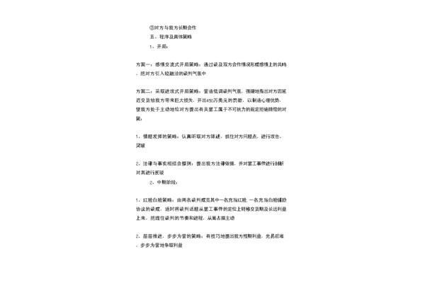 谈判方案模板