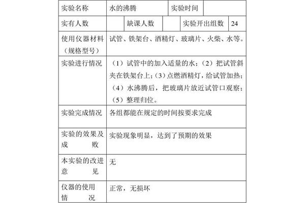 实验记录本模板