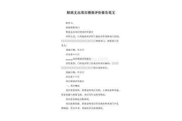 绩效评价报告范文