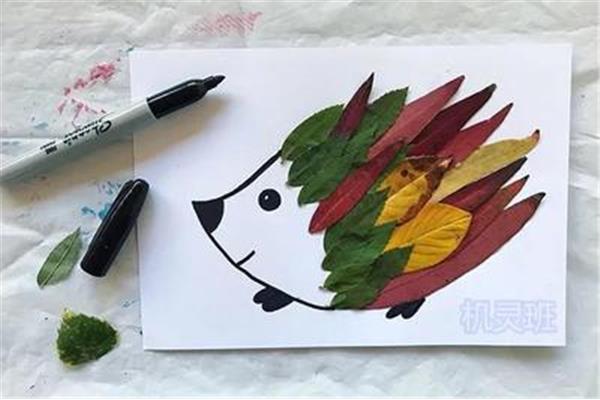 树叶画的简单做法