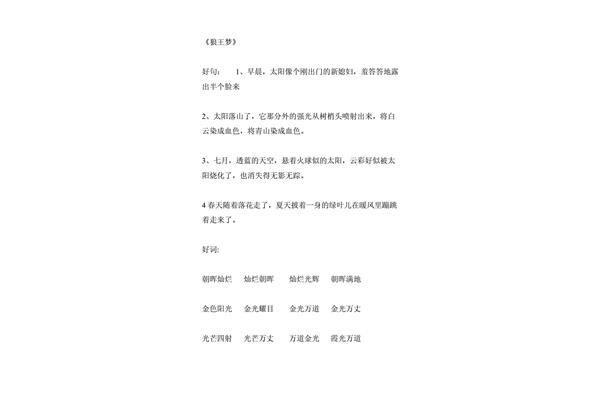 狼王梦的好词好句
