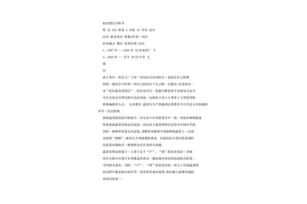 创业想法分析书