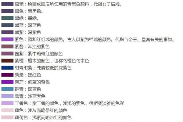 古代颜色名称