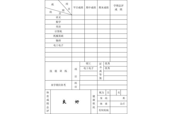 成绩报告单