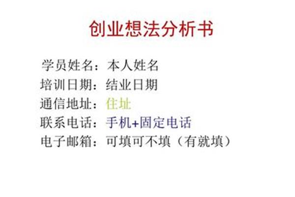 创业想法分析书
