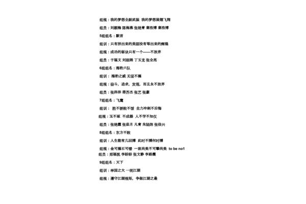 有创意的组名