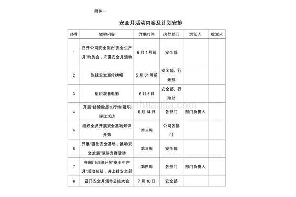 安全生产计划