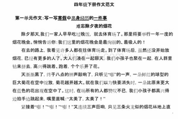 第五单元的作文