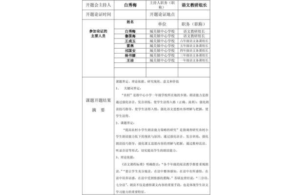 开题报告课题来源