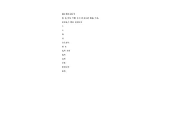 创业想法分析书