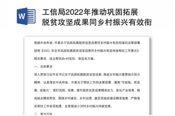 乡村振兴工作方案
