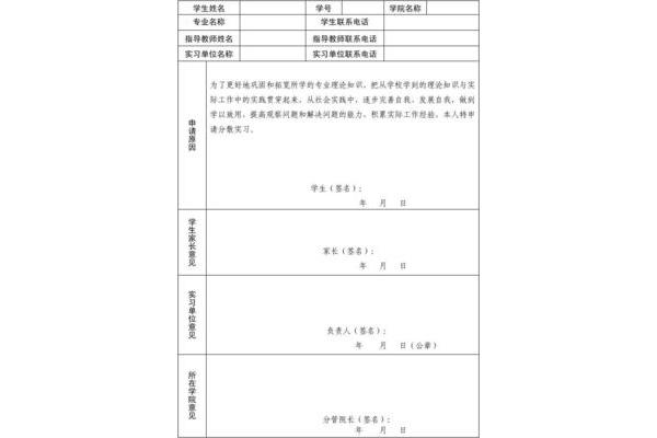 申请自主实习理由
