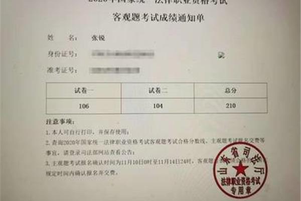 法考成绩公布
