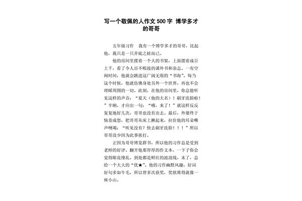 写人作文500字