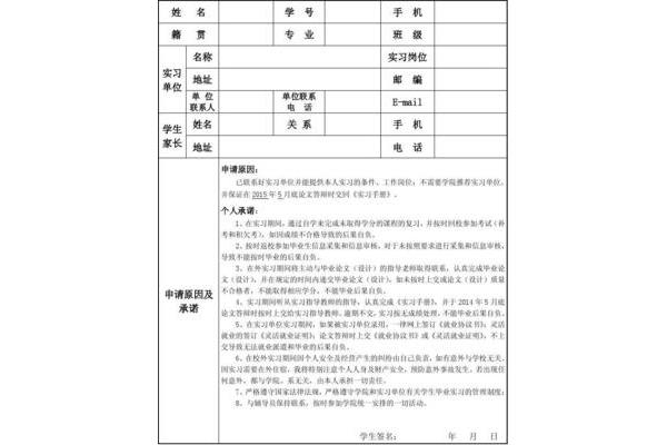 申请自主实习理由