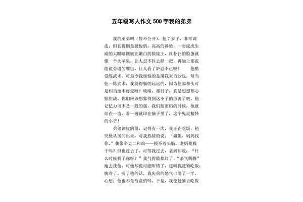 写人作文500字