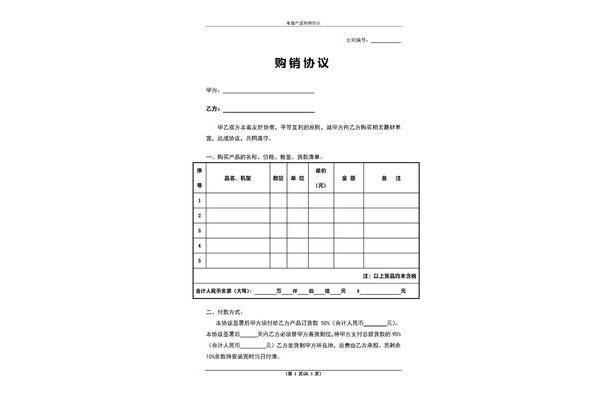 购销合同模板