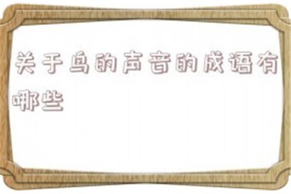 关于声音的成语