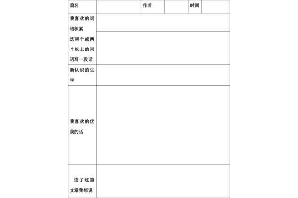 阅读积累卡