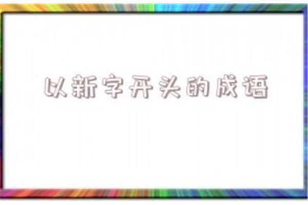 新字开头的成语