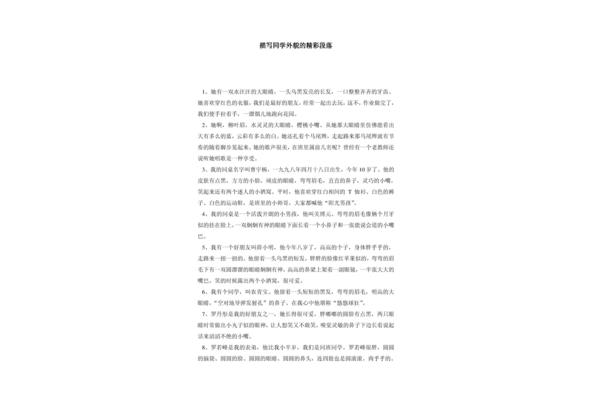 外貌描写的段落