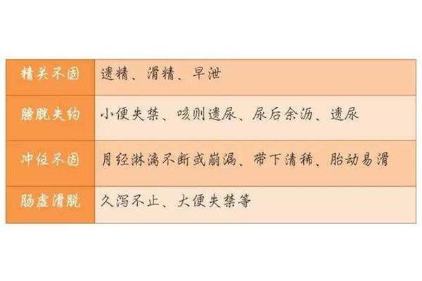 肾气不固的症状