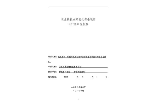 立项报告书