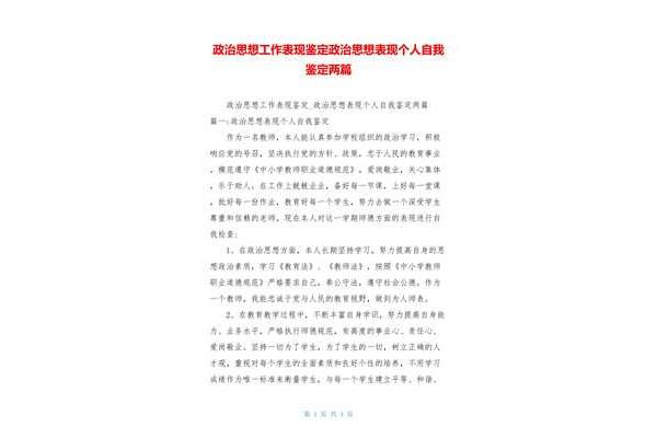 思想政治鉴定
