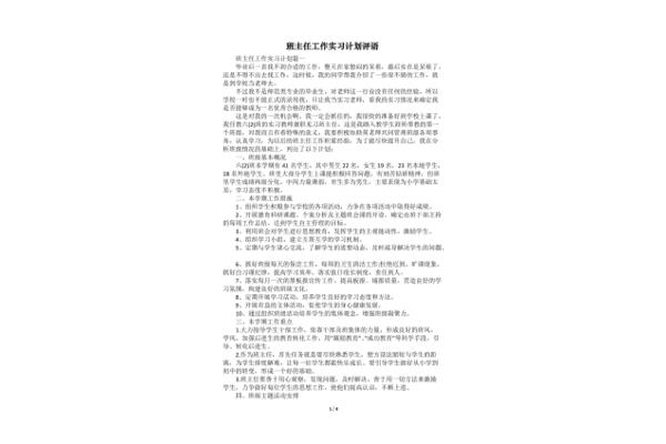 实习工作评语