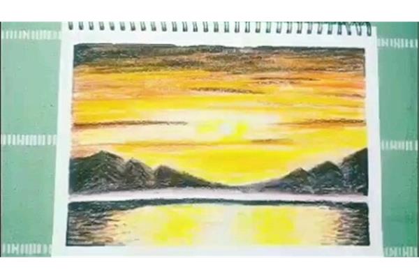 蜡笔风景画