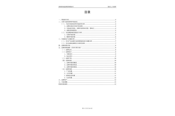 品牌策划书
