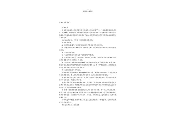 品牌策划书