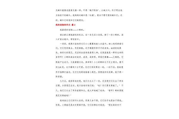 我的宠物作文