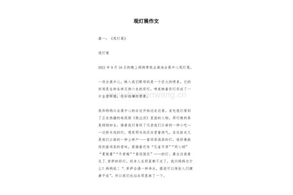 观灯展作文