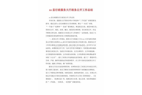 政务大厅工作总结