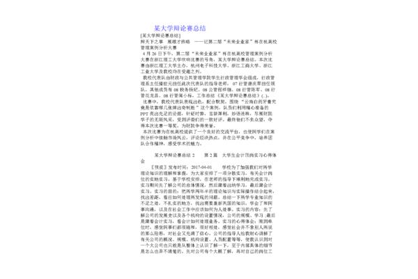 辩论赛总结