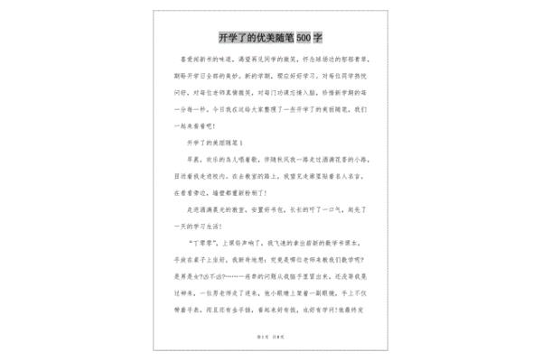 500字随笔