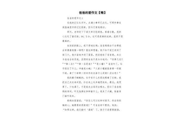 爸爸的爱作文