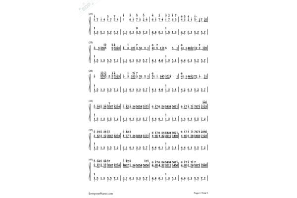 卡农钢琴曲简谱