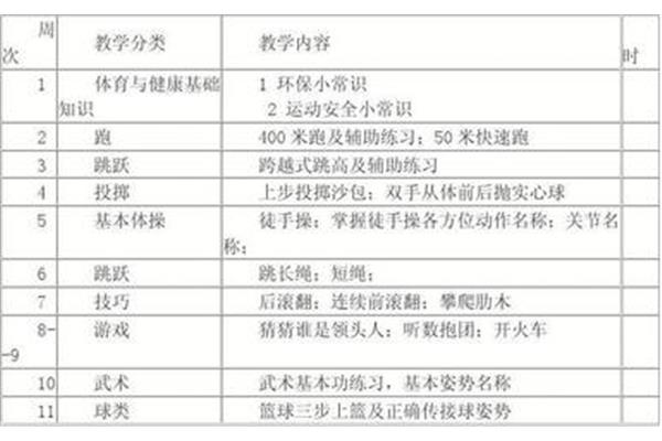 高中体育教学计划