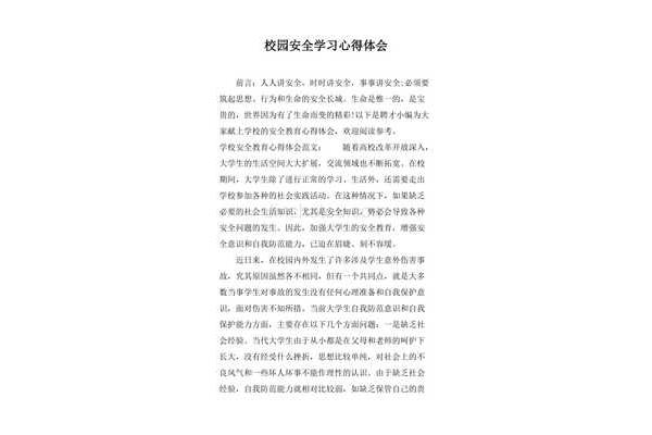 校园安全心得体会
